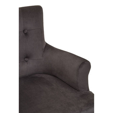 Grey Velvet Dining Chair with Ring Back | Doucet