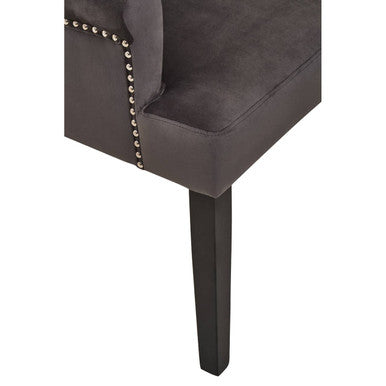Grey Velvet Dining Chair with Ring Back | Doucet