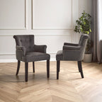 Grey Velvet Dining Chair with Ring Back | Doucet