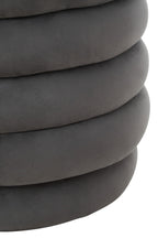 Graphite Velvet Round Footstool | Helen