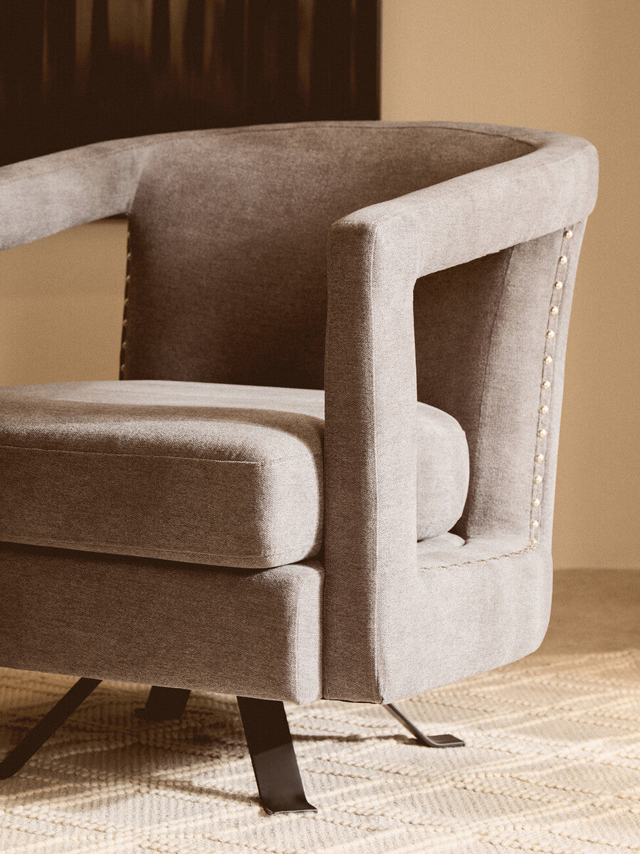 Ash Velvet Swivel Chair | Hestia