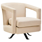 Beige Velvet Swivel Chair | Hestia