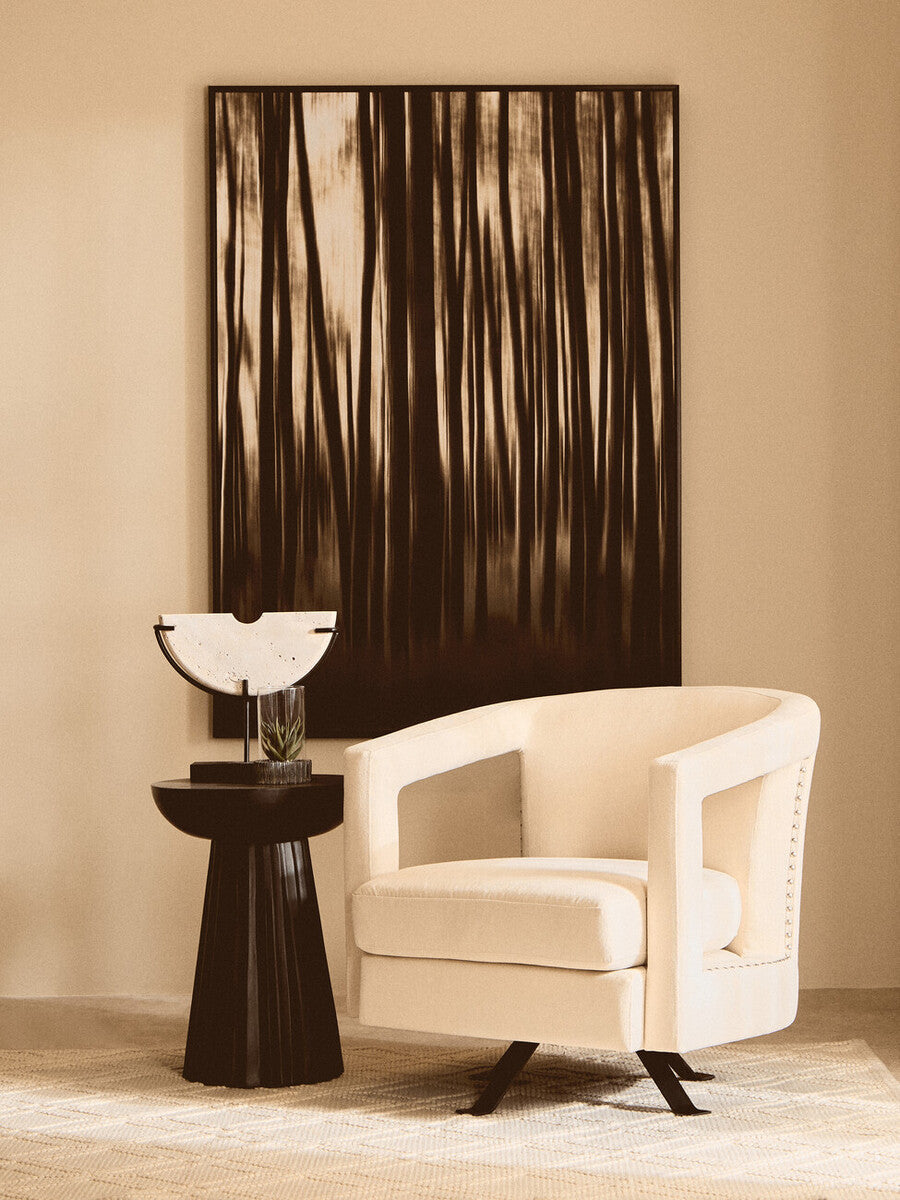 Beige Velvet Swivel Chair | Hestia