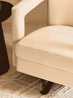 Beige Velvet Swivel Chair | Hestia