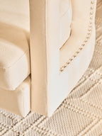 Beige Velvet Swivel Chair | Hestia