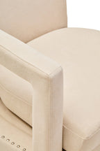 Beige Velvet Swivel Chair | Hestia