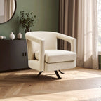 Beige Velvet Swivel Chair | Hestia