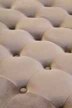 Mink Velvet Round Tufted Footstool | Haley