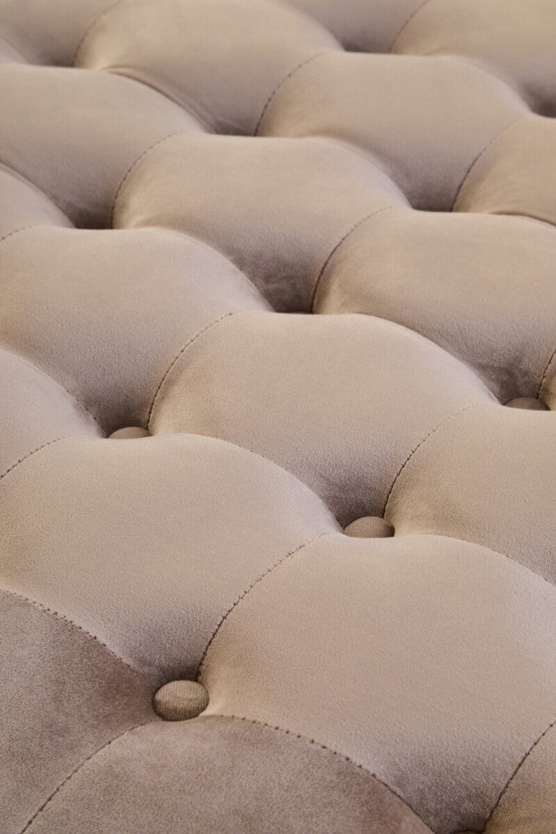 Mink Velvet Round Tufted Footstool | Haley