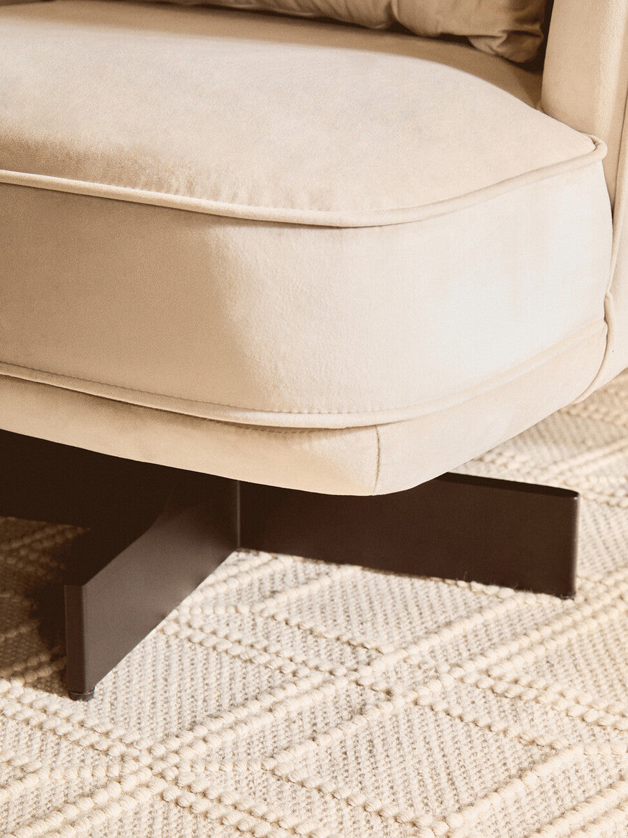 Cream Velvet Swivel Chair | Hale