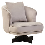 Grey Velvet Swivel Chair | Hale