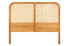 Rattan and Oak Wood Double Bed Headboard | Lyon