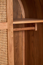 Rattan and Oak Wood 2 Door Wardrobe | Lyon