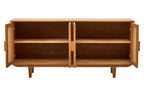 Rattan and Oak Wood 4 Door Sideboard | Lyon