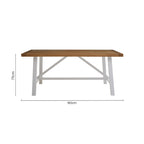 Natural Reclaimed Oak and Birch Wood Rectangular Dining Table with White Painted Base | Parkside
