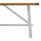 Natural Reclaimed Oak and Birch Wood Rectangular Dining Table with White Painted Base | Parkside