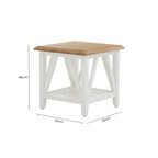 Natural Oak Side Table with White Finished Birch Base and Sculpted Supports | Parkside