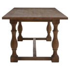 Natural Rectangular Oak Dining Table with Artistically Carved Pedestal Legs, Parkside