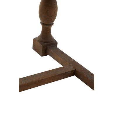 Natural Rectangular Oak Dining Table with Artistically Carved Pedestal Legs, Parkside