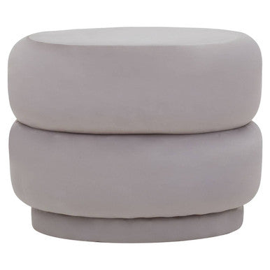 Mink Velvet Oval Pouffe | Hartford