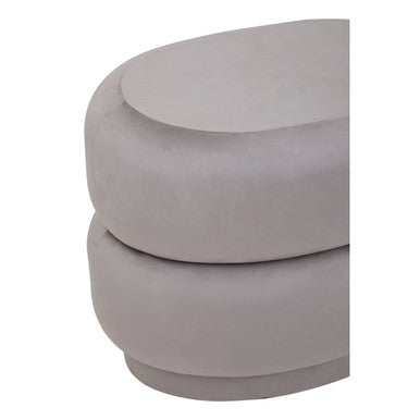Mink Velvet Oval Pouffe | Hartford