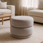Mink Velvet Oval Pouffe | Hartford