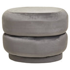Grey Velvet Oval Pouffe | Hartford