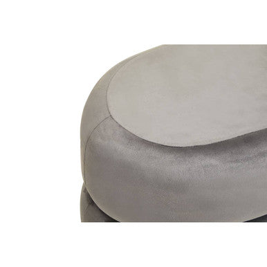 Grey Velvet Oval Pouffe | Hartford