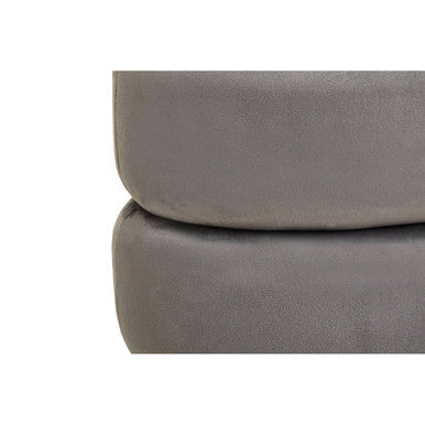 Grey Velvet Oval Pouffe | Hartford