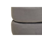Grey Velvet Oval Pouffe | Hartford