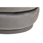Grey Velvet Oval Pouffe | Hartford