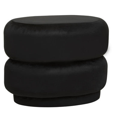 Black Velvet Oval Pouffe | Hartford