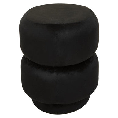 Black Velvet Oval Pouffe | Hartford