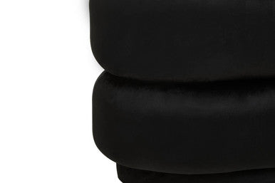 Black Velvet Oval Pouffe | Hartford