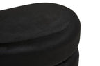Black Velvet Oval Pouffe | Hartford