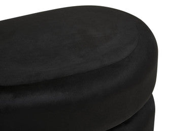 Black Velvet Oval Pouffe | Hartford