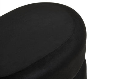 Black Velvet Oval Pouffe | Hartford