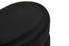 Black Velvet Oval Pouffe | Hartford