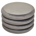 Grey Velvet Round Pouffe | Hartford