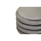 Grey Velvet Round Pouffe | Hartford