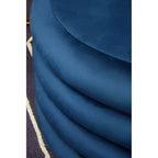 Midnight Navy Velvet Round Pouffe | Hartford