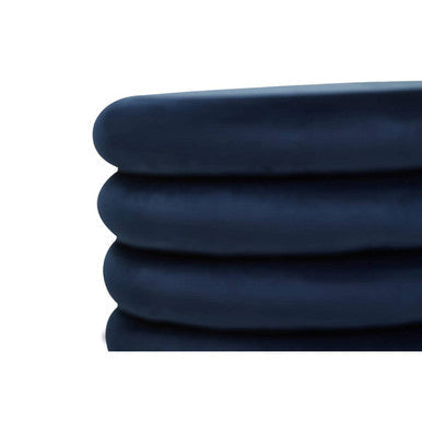 Midnight Navy Velvet Round Pouffe | Hartford
