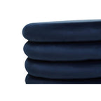 Midnight Navy Velvet Round Pouffe | Hartford