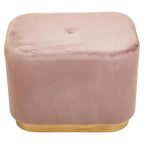 Dusty Pink Velvet and Matte Gold Rectangular Pouffe | Hartford