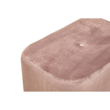 Dusty Pink Velvet and Matte Gold Rectangular Pouffe | Hartford