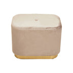 Mink Velvet and Matte Gold Rectangular Pouffe | Hartford