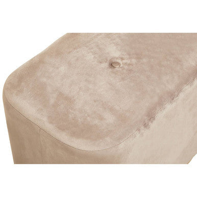 Mink Velvet and Matte Gold Rectangular Pouffe | Hartford