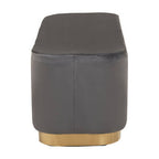 Grey Velvet Bench with Matte Gold Base | Hartford