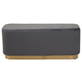 Grey Velvet Bench with Matte Gold Base | Hartford