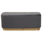Grey Velvet Bench with Matte Gold Base | Hartford